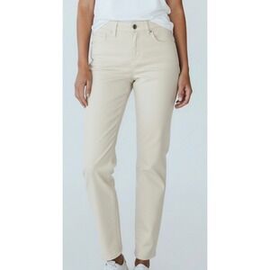 Guess Los Angeles Womens Cream Slim Fit Stretch Pants Off White Size 29